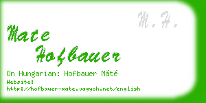 mate hofbauer business card